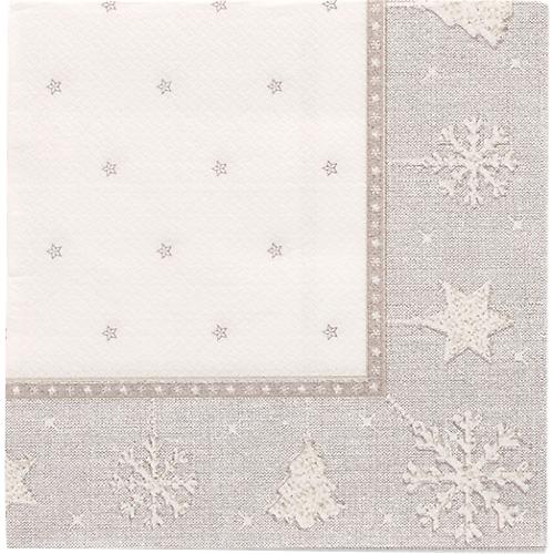 Servietten Papstar 'ROYAL Collection', 20 Stück, 1/4-Falz, 250 x 250 mm, silber