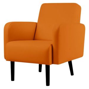 Sessel easyChair® by Paperflow LISBOA, desinfektionsmittelbeständiger Kunstlederbezug orange, Fußgestell schwarz, B 710 x T 815 x H 830 mm Sessel easyChair® by Paperflow LISBOA, desinfektionsmittelbeständiger Kunstlederbezug orange, Fußgestell schwarz, B 710 x T 815 x H 830 mm