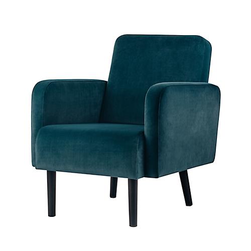 Sessel easyChair® by Paperflow LISBOA, Samtbezug grün, Fußgestell schwarz, B 710 x T 815 x H 830 mm
