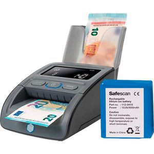 Set Geldscheinprüfer Safescan® 155-S, EZB-getestet, 6 Währungen, 7 Sicherheitsmerkmale +Akku LB-105 & Banknotenstapler RS-100 Set Geldscheinprüfer Safescan® 155-S, EZB-getestet, 6 Währungen, 7 Sicherheitsmerkmale +Akku LB-105 & Banknotenstapler RS-100