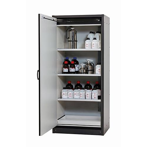 Sicherheitsschrank Typ 30 asecos Q-CLASSIC-30, Flügeltür, Anschlag links, Front Lichtgrau, B 864 x T 620 x H 1947 mm