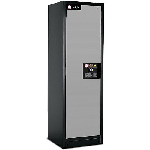 Sicherheitsschrank Typ 90 Asecos Q-CLASSIC-90, B 600 mm, Tür links, 6 Auszüge, asecos Silber