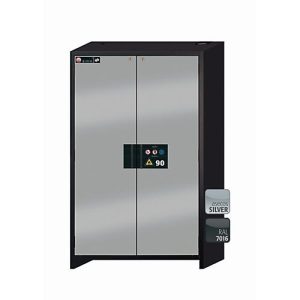 Sicherheitsschrank Typ 90 asecos Q-CLASSIC-90, Flügeltüren, Front asecos Silber, B 1193 x T 615 x H 1953 mm Sicherheitsschrank Typ 90 asecos Q-CLASSIC-90, Flügeltüren, Front asecos Silber, B 1193 x T 615 x H 1953 mm