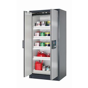 Sicherheitsschrank Typ 90 asecos Q-CLASSIC-90, Flügeltüren, Front asecos Silber, B 893 x T 615 x H 1953 mm Sicherheitsschrank Typ 90 asecos Q-CLASSIC-90, Flügeltüren, Front asecos Silber, B 893 x T 615 x H 1953 mm
