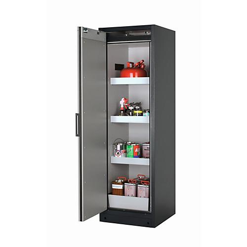 Sicherheitsschrank Typ 90 asecos Q-PEGASUS-90, Flügeltür mit Schließ-Automatik, Anschlag links, Front Reinweiß, B 599 x T 615 x H 1953 mm