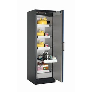 Sicherheitsschrank Typ 90 asecos Q-PEGASUS-90, Flügeltür mit Schließ-Automatik, Anschlag rechts, Front Enzianblau, B 599 x T 615 x H 1953 mm Sicherheitsschrank Typ 90 asecos Q-PEGASUS-90, Flügeltür mit Schließ-Automatik, Anschlag rechts, Front Enzianblau, B 599 x T 615 x H 1953 mm