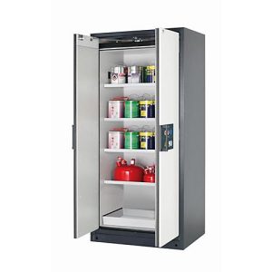 Sicherheitsschrank Typ 90 asecos Q-PEGASUS-90, Flügeltüren mit Schließ-Automatik, Einhandbedienung, Front Reinweiß, B 893 x T 615 x H 1953 mm Sicherheitsschrank Typ 90 asecos Q-PEGASUS-90, Flügeltüren mit Schließ-Automatik, Einhandbedienung, Front Reinweiß, B 893 x T 615 x H 1953 mm