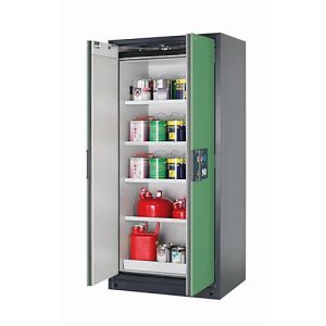 Sicherheitsschrank Typ 90 asecos Q-PEGASUS-90, Flügeltüren mit Schließ-Automatik, Einhandbedienung, Front Resedagrün, B 893 x T 615 x H 1953 mm Sicherheitsschrank Typ 90 asecos Q-PEGASUS-90, Flügeltüren mit Schließ-Automatik, Einhandbedienung, Front Resedagrün, B 893 x T 615 x H 1953 mm