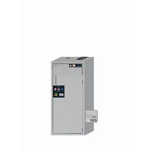 Sicherheitsschrank Typ 90 asecos S-PEGASUS-90, Flügeltür mit Schließ-Automatik, Anschlag rechts, Front Lichtgrau, B 596 x T 616 x H 1298 mm Sicherheitsschrank Typ 90 asecos S-PEGASUS-90, Flügeltür mit Schließ-Automatik, Anschlag rechts, Front Lichtgrau, B 596 x T 616 x H 1298 mm