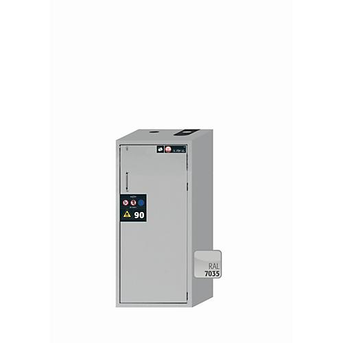Sicherheitsschrank Typ 90 asecos S-PEGASUS-90, Flügeltür mit Schließ-Automatik, Anschlag rechts, Front Lichtgrau, B 596 x T 616 x H 1298 mm