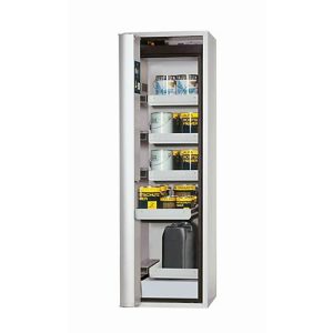 Sicherheitsschrank Typ 90 asecos S-PHOENIX Vol.2-90, Falttür mit Schließ-Automatik, Anschlag links, Front Lichtgrau, B 596 x T 616 x H 1968 mm Sicherheitsschrank Typ 90 asecos S-PHOENIX Vol.2-90, Falttür mit Schließ-Automatik, Anschlag links, Front Lichtgrau, B 596 x T 616 x H 1968 mm