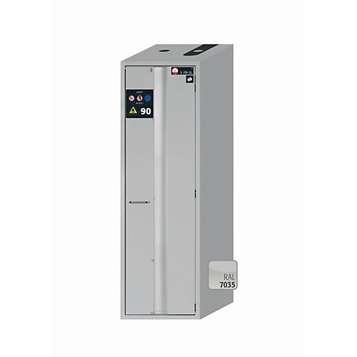 Sicherheitsschrank Typ 90 asecos S-PHOENIX Vol.2-90, Falttür mit Schließ-Automatik, Anschlag rechts, Front Lichtgrau, B 596 x T 749 x H 1968 mm