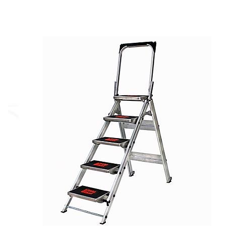 Sicherheitstreppe, mit Bügel, Aluminium, 5 Stufen