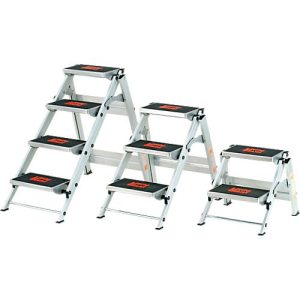 Sicherheitstreppe, ohne Bügel, aluminium, 2 Stufen Sicherheitstreppe, ohne Bügel, aluminium, 2 Stufen