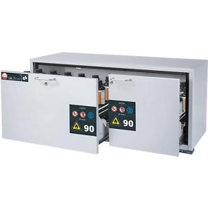 Sicherheitsunterbauschrank Typ 90 asecos UB-S-90, 2 Schubladen, Front Lichtgrau, B 1402 x T 574 x H 600 mm Sicherheitsunterbauschrank Typ 90 asecos UB-S-90, 2 Schubladen, Front Lichtgrau, B 1402 x T 574 x H 600 mm