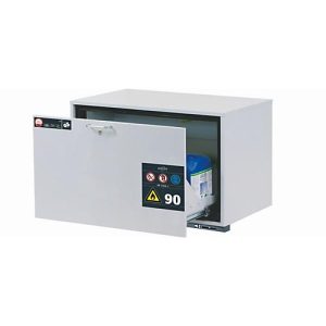 Sicherheitsunterbauschrank Typ 90 asecos UB-S-90, Schublade, Front Lichtgrau, B 893 x T 574 x H 600 mm Sicherheitsunterbauschrank Typ 90 asecos UB-S-90, Schublade, Front Lichtgrau, B 893 x T 574 x H 600 mm