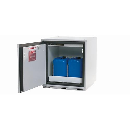 Sicherheitsunterbauschrank Typ 90 asecos UB-T-90, Flügeltür, Anschlag links, Front Lichtgrau, B 593 x T 574 x H 600 mm