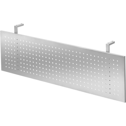 Sichtblende für Schreibtische, Metall, gelocht, silberfarben einbrennlackiert, B 1200 mm