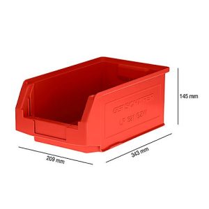 Sichtlagerkasten SSI Schäfer LF 321, Polypropylen, L 343 x B 209 x H 145 mm, 7,5 l, rot Sichtlagerkasten SSI Schäfer LF 321, Polypropylen, L 343 x B 209 x H 145 mm, 7,5 l, rot