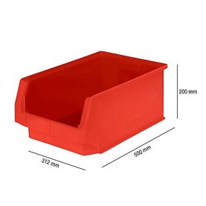 Sichtlagerkasten SSI Schäfer LF 532, Polypropylen, L 500 x B 312 x H 200 mm, 23,5 l, rot Sichtlagerkasten SSI Schäfer LF 532, Polypropylen, L 500 x B 312 x H 200 mm, 23,5 l, rot