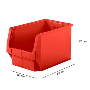 Sichtlagerkasten SSI Schäfer LF 533, Polypropylen, L 500 x B 312 x H 300 mm, 38 l, rot Sichtlagerkasten SSI Schäfer LF 533, Polypropylen, L 500 x B 312 x H 300 mm, 38 l, rot