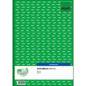 sigel® Aufmaßbuch mit Blaupapier AM415, DIN A4 hoch, 50 Blatt sigel® Aufmaßbuch mit Blaupapier AM415, DIN A4 hoch, 50 Blatt