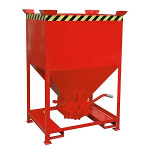 Silobehälter Typ SG 600, Einfahrtaschen, Inhalt 600 Liter rot RAL 3000 Silobehälter Typ SG 600, Einfahrtaschen, Inhalt 600 Liter rot RAL 3000