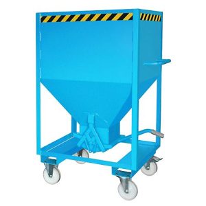 Silobehälter Typ SRE 600, Scherenverschluss, Inhalt 600 Liter, lackiert, blau RAL 5012 Silobehälter Typ SRE 600, Scherenverschluss, Inhalt 600 Liter, lackiert, blau RAL 5012