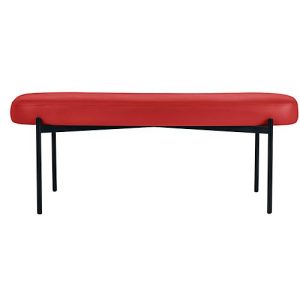 Sitzbank easyChair® by Paperflow GAIA, oval L, desinfektionsmittelbeständiger Kunstlederbezug rot, 4-Fußgestell mattschwarz, B 1180 x T 420 x H 455 mm Sitzbank easyChair® by Paperflow GAIA, oval L, desinfektionsmittelbeständiger Kunstlederbezug rot, 4-Fußgestell mattschwarz, B 1180 x T 420 x H 455 mm