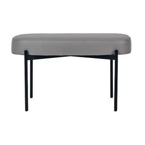 Sitzbank easyChair® by Paperflow GAIA, oval M, desinfektionsmittelbeständiger Kunstlederbezug grau, 4-Fußgestell mattschwarz, B 790 x T 420 x H 455 mm Sitzbank easyChair® by Paperflow GAIA, oval M, desinfektionsmittelbeständiger Kunstlederbezug grau, 4-Fußgestell mattschwarz, B 790 x T 420 x H 455 mm