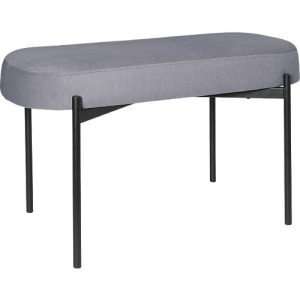 Sitzbank easyChair® by Paperflow GAIA, oval M, Stoffbezug mausgrau, 4-Fußgestell mattschwarz, B 790 x T 420 x H 455 mm Sitzbank easyChair® by Paperflow GAIA, oval M, Stoffbezug mausgrau, 4-Fußgestell mattschwarz, B 790 x T 420 x H 455 mm