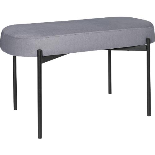 Sitzbank easyChair® by Paperflow GAIA, oval M, Stoffbezug mausgrau, 4-Fußgestell mattschwarz, B 790 x T 420 x H 455 mm