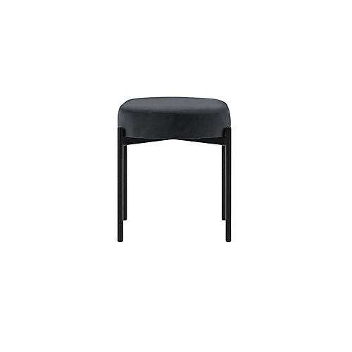 Sitzbank easyChair® by Paperflow GAIA, oval S, Samtbezug anthrazit, 4-Fußgestell mattschwarz, B 490 x T 380 x H 455 mm