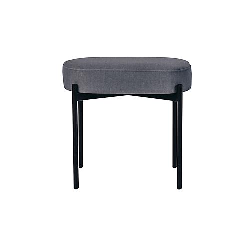 Sitzbank easyChair® by Paperflow GAIA, oval S, Stoffbezug mausgrau, 4-Fußgestell mattschwarz, B 490 x T 380 x H 455 mm
