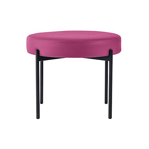 Sitzbank easyChair® by Paperflow GAIA, rund, desinfektionsmittelbeständiger Kunstlederbezug lila, 4-Fußgestell mattschwarz, B 575 x T 575 x H 455 mm