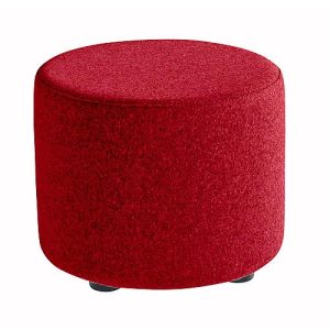 Sitzhocker TAPA Round, Sperrholz, gepolstert, Schurwolle-Bezug, rot Sitzhocker TAPA Round, Sperrholz, gepolstert, Schurwolle-Bezug, rot