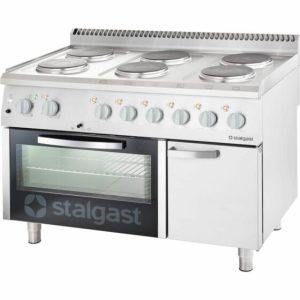 STALGAST Elektro-Herd mit 6 Kochplatten, Umluft-Backofen GN 1/1 und Unterschrank STALGAST Elektro-Herd mit 6 Kochplatten, Umluft-Backofen GN 1/1 und Unterschrank