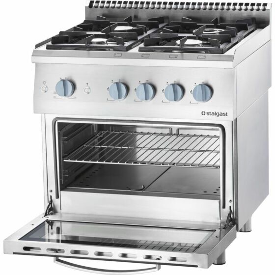 STALGAST Gasherd 4 Brenner mit Gasbackofen (GN 2/1), 4-Brenner