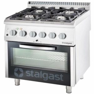 STALGAST Gasherd mit 4 Brennern (3,5x+5+2×7) und Elektro-Umluft-Backofen GN1/1 STALGAST Gasherd mit 4 Brennern (3,5x+5+2×7) und Elektro-Umluft-Backofen GN1/1