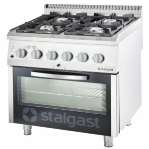 STALGAST Gasherd mit 4 Brennern (2×5+2×7) und Elektro-Backofen GN2/1 STALGAST Gasherd mit 4 Brennern (2×5+2×7) und Elektro-Backofen GN2/1