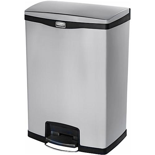 Slim Jim Step-ON Tretabfallbehälter, aus Edelstahl, 90 Liter, schwarz