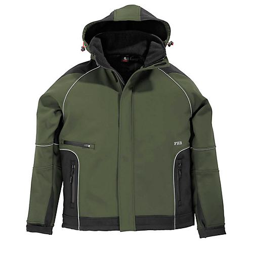 Softshell-Jacke FHB KOLTEX, oliv/schwarz, Gr. S