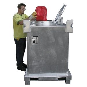 Sonderabfall-Behälter BAUER SAF 1000, Stahlblech, feuerverzinkt, abschließbar, B 1200 x T 1000 x H 1400 mm Sonderabfall-Behälter BAUER SAF 1000, Stahlblech, feuerverzinkt, abschließbar, B 1200 x T 1000 x H 1400 mm