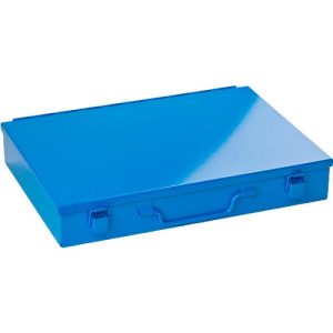 Sortimentskoffer ADB, leer, 6-fache lange Einteilung, abschließbar, mit Griff, B 330 x T 230 x H 50 mm, Stahl & ABS-Kunststoff, lichtblau RAL 5012 Sortimentskoffer ADB, leer, 6-fache lange Einteilung, abschließbar, mit Griff, B 330 x T 230 x H 50 mm, Stahl & ABS-Kunststoff, lichtblau RAL 5012