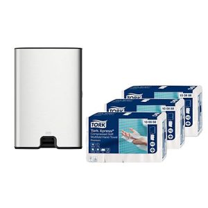 Sparset Falthandtücher Tork® Xpress® Compressed 100888, 2-lagig, 6120 Tücher, weiß + Xpress® Multifold-Handtuchspender ImageLine 460004, Edelstahl Sparset Falthandtücher Tork® Xpress® Compressed 100888, 2-lagig, 6120 Tücher, weiß + Xpress® Multifold-Handtuchspender ImageLine 460004, Edelstahl