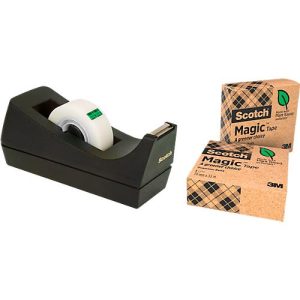 Sparset Tischabroller Scotch® + 3 Rollen Scotch® Klebeband „Magic Tape: A Greener Choice“ Sparset Tischabroller Scotch® + 3 Rollen Scotch® Klebeband „Magic Tape: A Greener Choice“