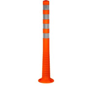 Sperrpfosten Flexipfosten, selbstaufrichtend, H 1000 mm, orange-silber Sperrpfosten Flexipfosten, selbstaufrichtend, H 1000 mm, orange-silber