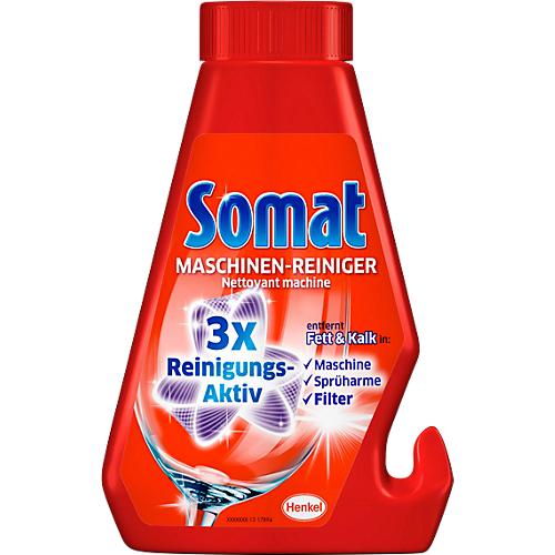 Spülmaschienenreiniger Somat, 3-fach-Aktivformel gegen Fett & Kalk, pflegt Maschieneninneres, Sprüharme & Filter, Flasche mit 250 ml