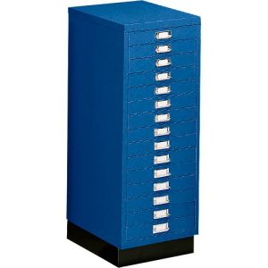 SSI Schubladenschrank DIN A3, 15 Schübe, 940 mm hoch, enzianblau SSI Schubladenschrank DIN A3, 15 Schübe, 940 mm hoch, enzianblau