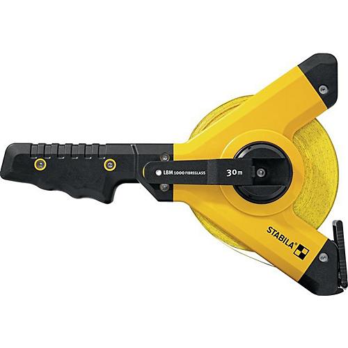 STABILA Rahmenbandmaß LBM 1000, Glasfaser, 30 m x 13 mm, gelb, EG III, Y-Rahmen, Universalhaken